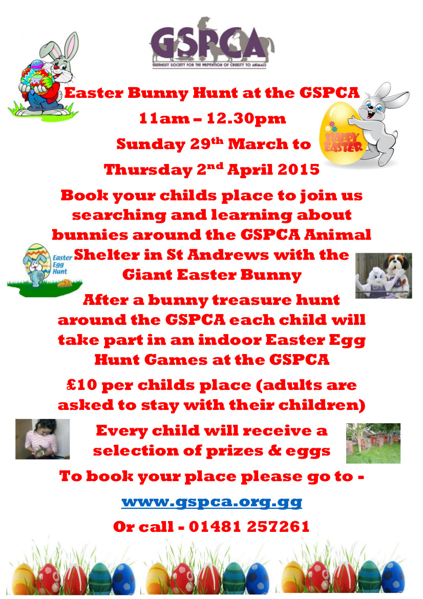 Easter Bunny and egg Hunt at the GSPCA in Guernsey