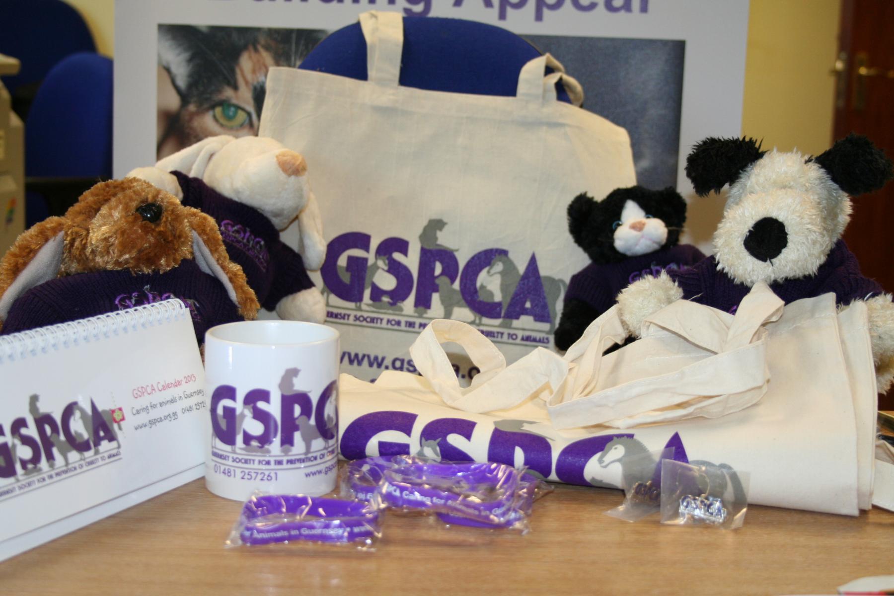 GSPCA Christmas goods on sale at the Late Night Shopping in St Peter Port Guernsey