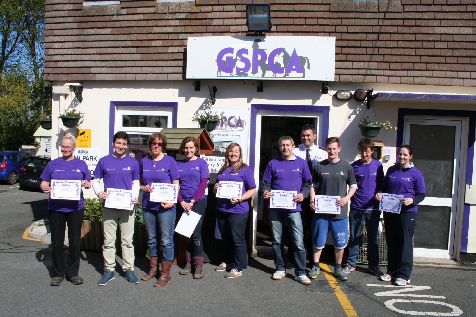 Northern Trust staff helping at the GSPCA Animal Shelter in Guernsey