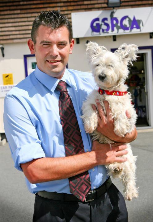 Steve Byrne GSPCA Manager with his dog Katie