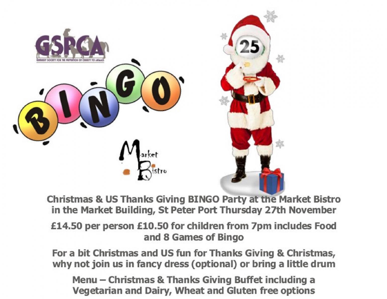 Christmas Bingo at the Market Bistro GSPCA Guernsey