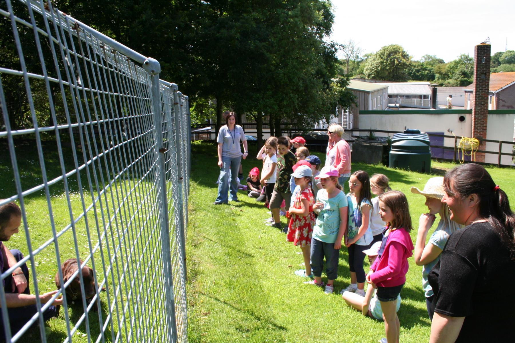 Blanchelande College School childrem at the GSPCA Animal Shelter in Guernsey