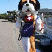 Bernie the GSPCA mascot and Katie the westie