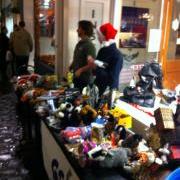 GSPCA staff in St Peter Port, Guernsey during the Christmas late night shopping for the Animal Shelter