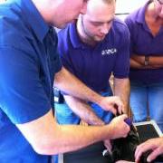 Microchipping a cat at the GSPCA Animal Shelter, Guernsey
